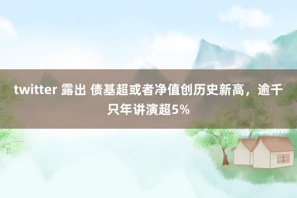 twitter 露出 债基超或者净值创历史新高，逾千只年讲演超5%