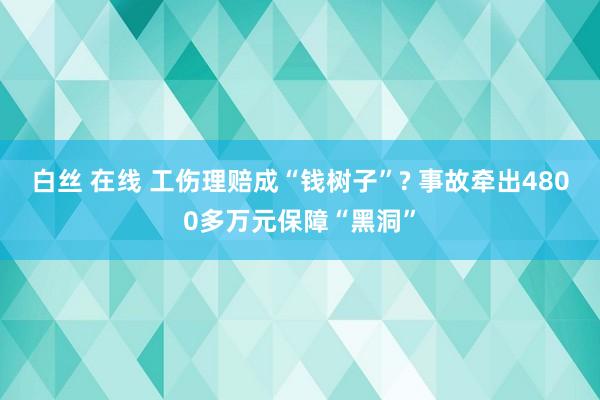 白丝 在线 工伤理赔成“钱树子”? 事故牵出4800多万元保障“黑洞”