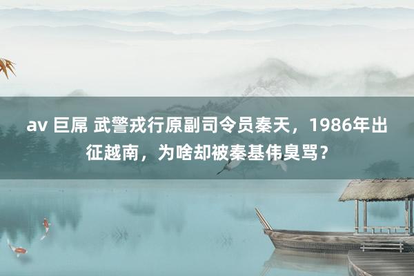 av 巨屌 武警戎行原副司令员秦天，1986年出征越南，为啥却被秦基伟臭骂？
