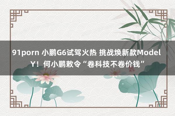 91porn 小鹏G6试驾火热 挑战焕新款Model Y！何小鹏敕令“卷科技不卷价钱”