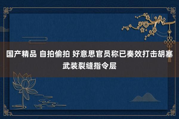 国产精品 自拍偷拍 好意思官员称已奏效打击胡塞武装裂缝指令层