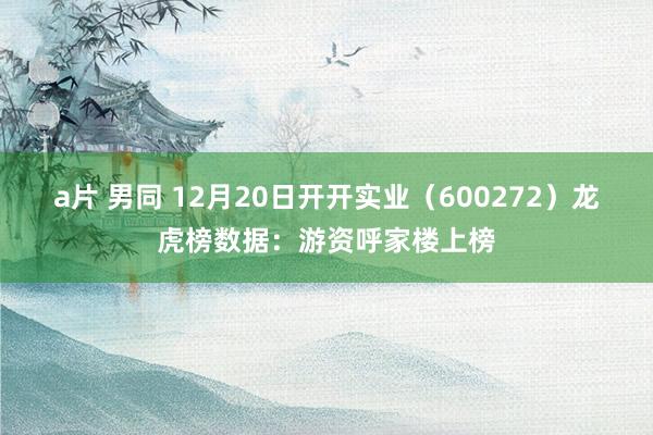 a片 男同 12月20日开开实业（600272）龙虎榜数据：游资呼家楼上榜
