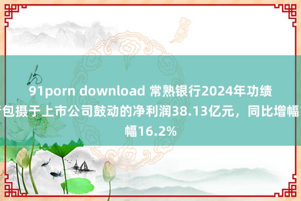 91porn download 常熟银行2024年功绩：杀青包摄于上市公司鼓动的净利润38.13亿元，同比增幅16.2%