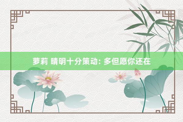 萝莉 晴明十分策动: 多但愿你还在