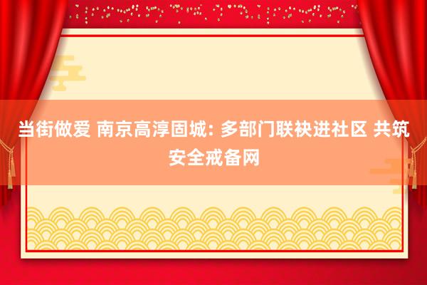 当街做爱 南京高淳固城: 多部门联袂进社区 共筑安全戒备网