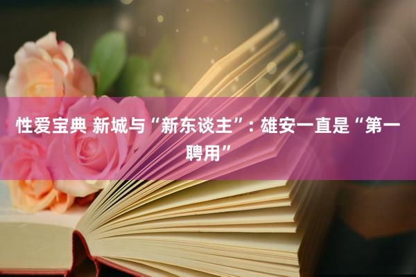 性爱宝典 新城与“新东谈主”: 雄安一直是“第一聘用”