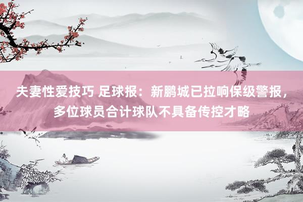 夫妻性爱技巧 足球报：新鹏城已拉响保级警报，多位球员合计球队不具备传控才略