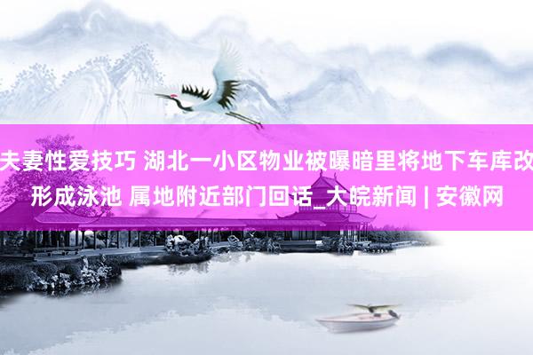 夫妻性爱技巧 湖北一小区物业被曝暗里将地下车库改形成泳池 属地附近部门回话_大皖新闻 | 安徽网