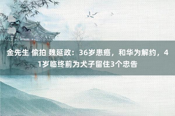 金先生 偷拍 魏延政：36岁患癌，和华为解约，41岁临终前为犬子留住3个忠告