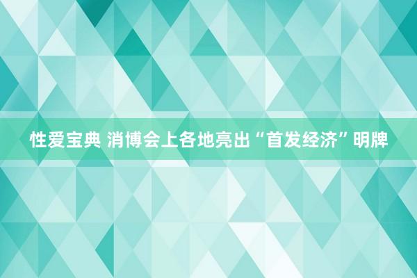 性爱宝典 消博会上各地亮出“首发经济”明牌