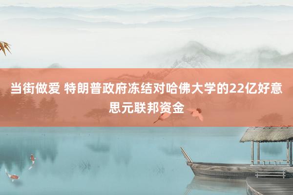 当街做爱 特朗普政府冻结对哈佛大学的22亿好意思元联邦资金