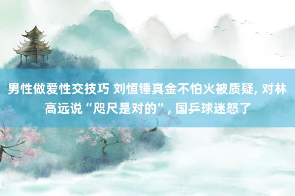 男性做爱性交技巧 刘恒锤真金不怕火被质疑， 对林高远说“咫尺是对的”， 国乒球迷怒了