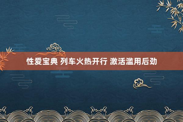 性爱宝典 列车火热开行 激活滥用后劲