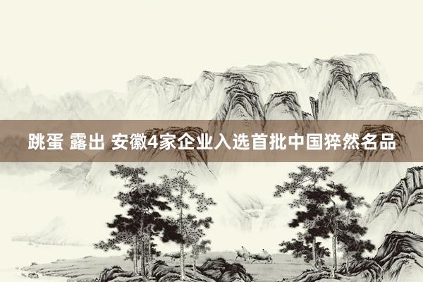跳蛋 露出 安徽4家企业入选首批中国猝然名品