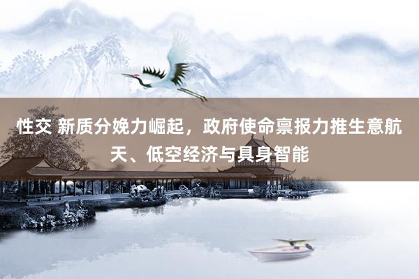 性交 新质分娩力崛起，政府使命禀报力推生意航天、低空经济与具身智能