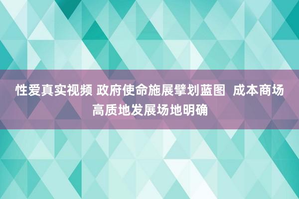 性爱真实视频 政府使命施展擘划蓝图  成本商场高质地发展场地明确