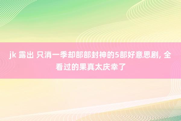 jk 露出 只消一季却部部封神的5部好意思剧， 全看过的果真太庆幸了