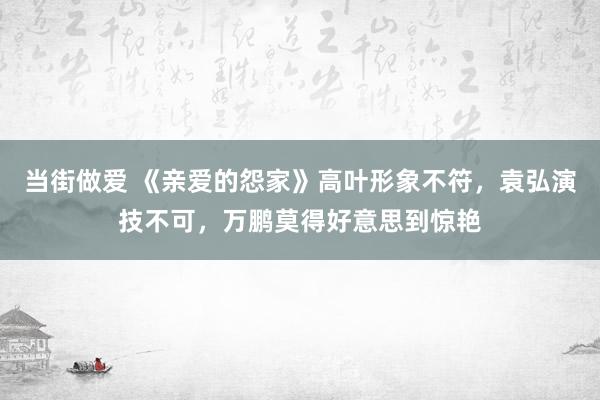 当街做爱 《亲爱的怨家》高叶形象不符，袁弘演技不可，万鹏莫得好意思到惊艳